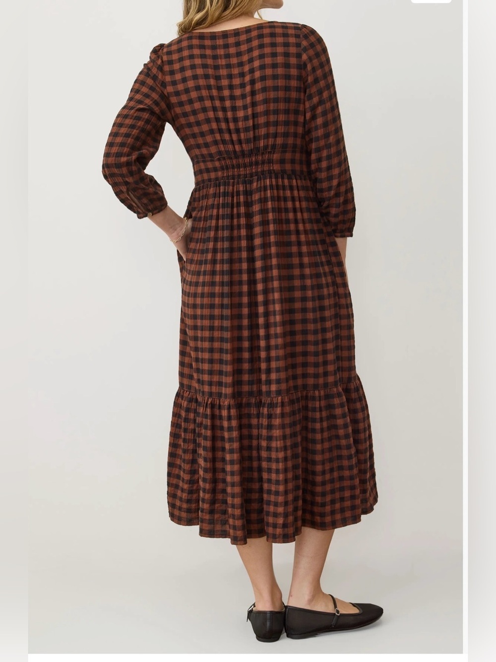 Marine layer Maeve Plaid Long Sleeve Maxi Dress - Picture 13 of 14